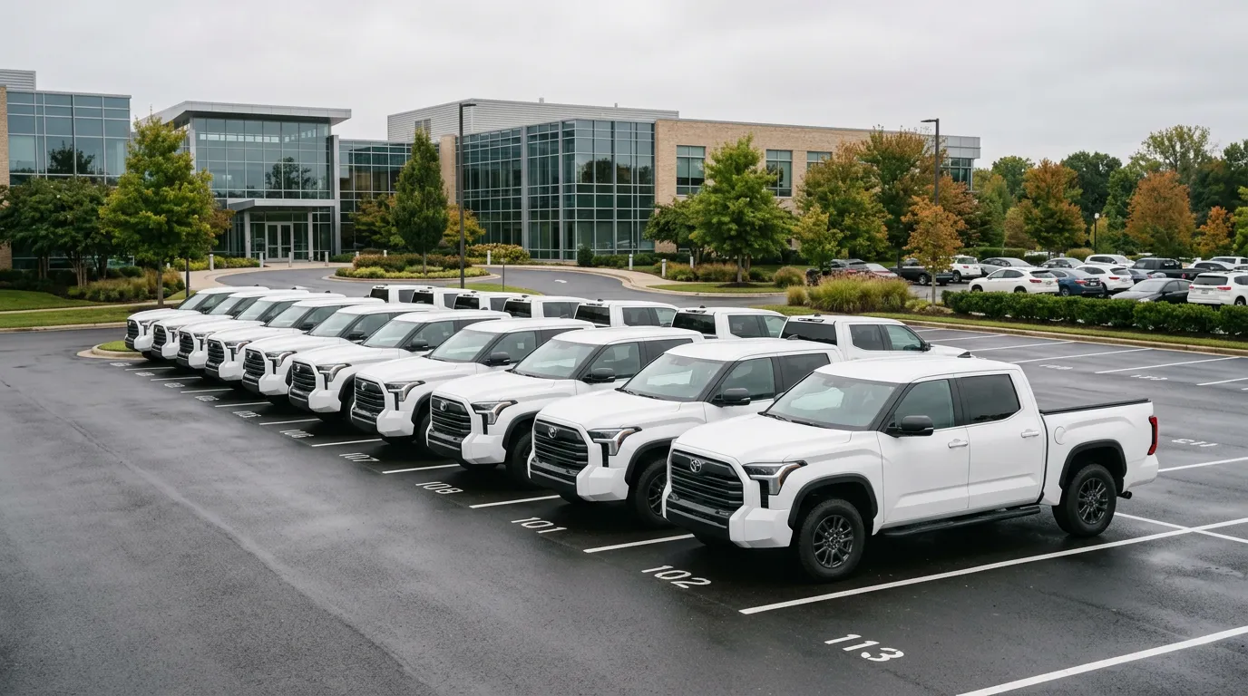 Camionetas pick-up nuevas de una flotilla empresarial
